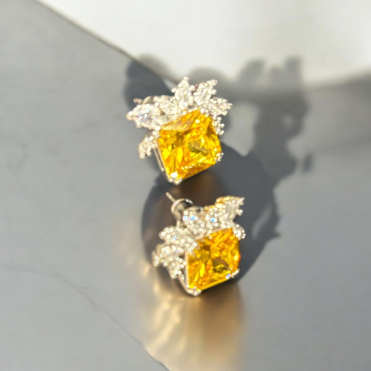 Golden Glow Diamond Earrings